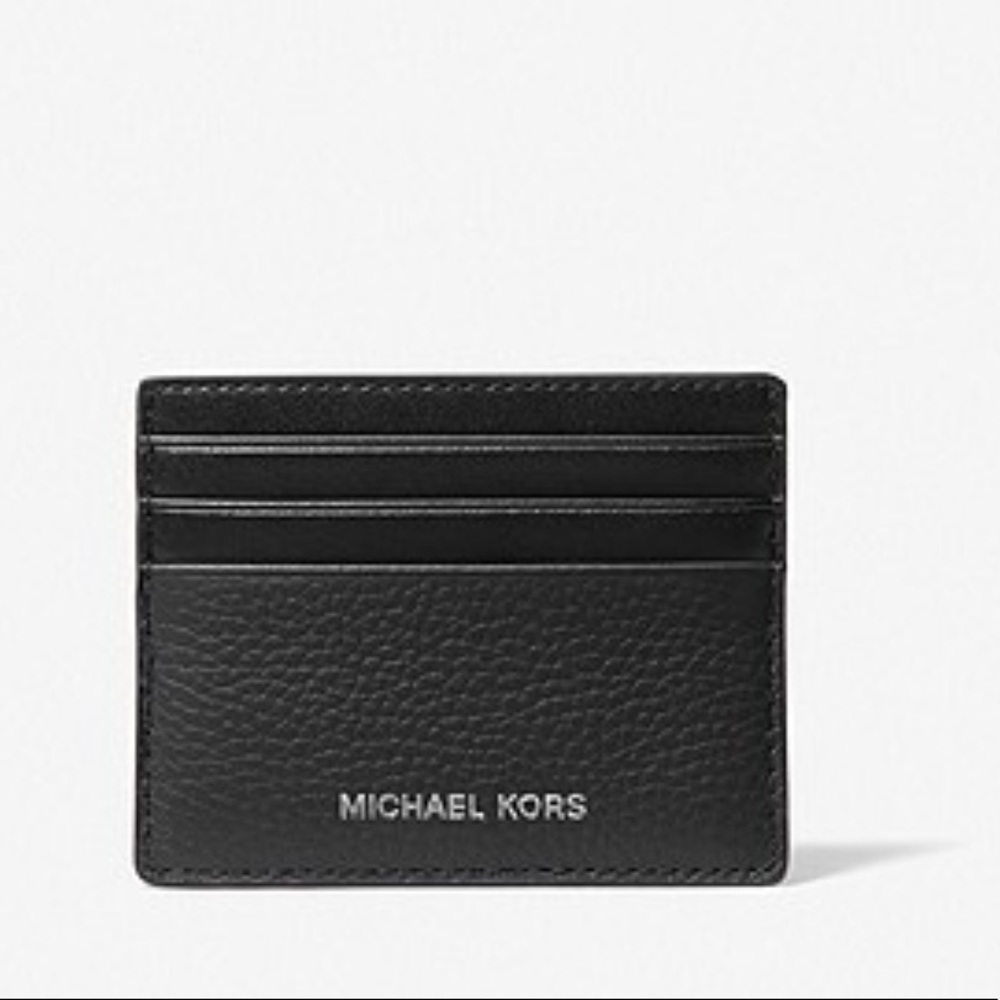 New Men’s Michael Kors Pebbled Leather Tall Card Holder